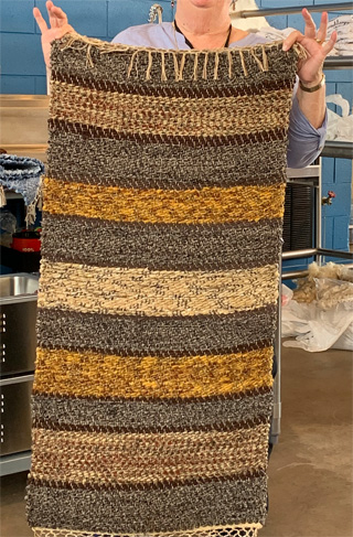 A rag rug Margaret wove