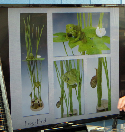 The pond plants and animals shown on this slide are parts of a tapestry now in a childrens' museum.