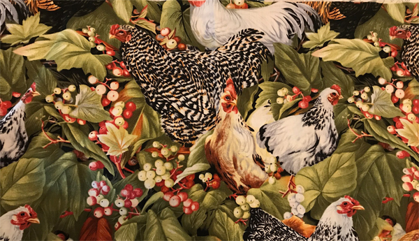 From Joyce: This is a piece of the uncut fabric for my one-block wonder style quilt made of hexagons. 